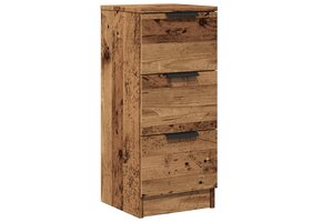 vidaXL Dressoir 30x30x70 cm bewerkt hout oud houtkleurig