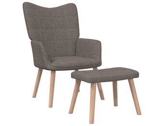 vidaXL Relaxstoel met voetenbank stof taupe