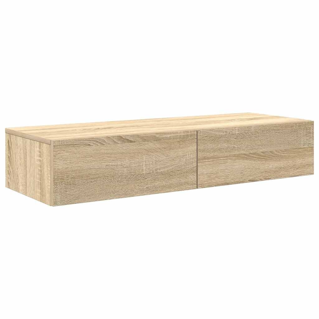 vidaXL Wandschap met lades 100x36x19 cm bewerkt hout sonoma eikenkleur