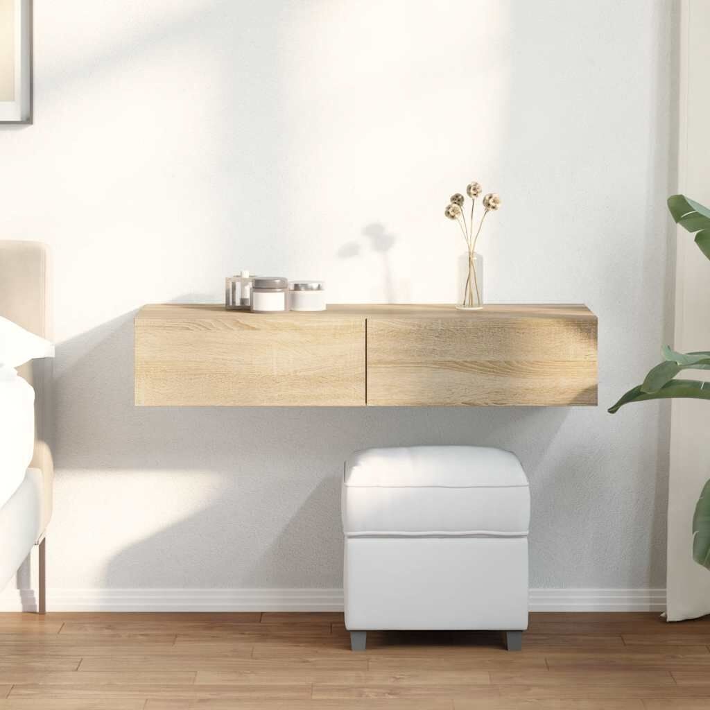 vidaXL Wandschap met lades 100x36x19 cm bewerkt hout sonoma eikenkleur