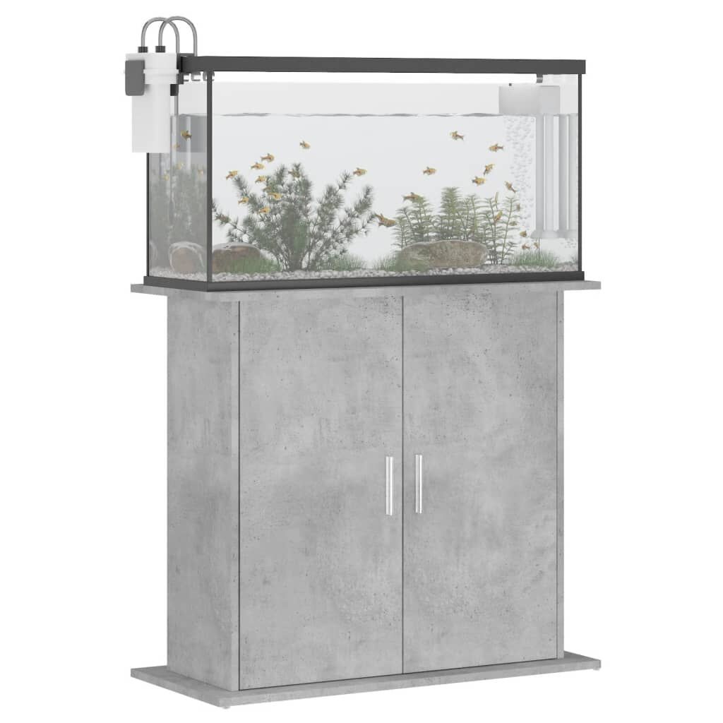 vidaXL Aquariumstandaard 81x36x73 cm bewerkt hout betongrijs
