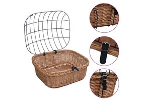 vidaXL Fietsstuurmand met deksel 50x45x35 cm natuurlijk wilgen