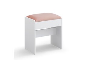 Gestoffeerde make-up kruk met fluweel en antislip voetkussentjes - Default Title