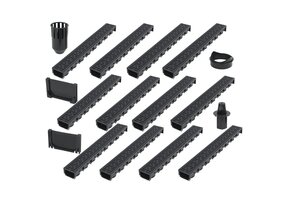 vidaXL Afvoergoten 12 m kunststof 12 st