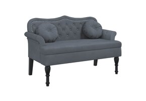 vidaXL Bankje met kussens 120,5x65x75 cm fluweel donkergrijs