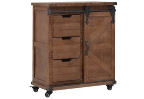 vidaXL Opbergkast 64x33,5x75 cm massief vurenhout bruin