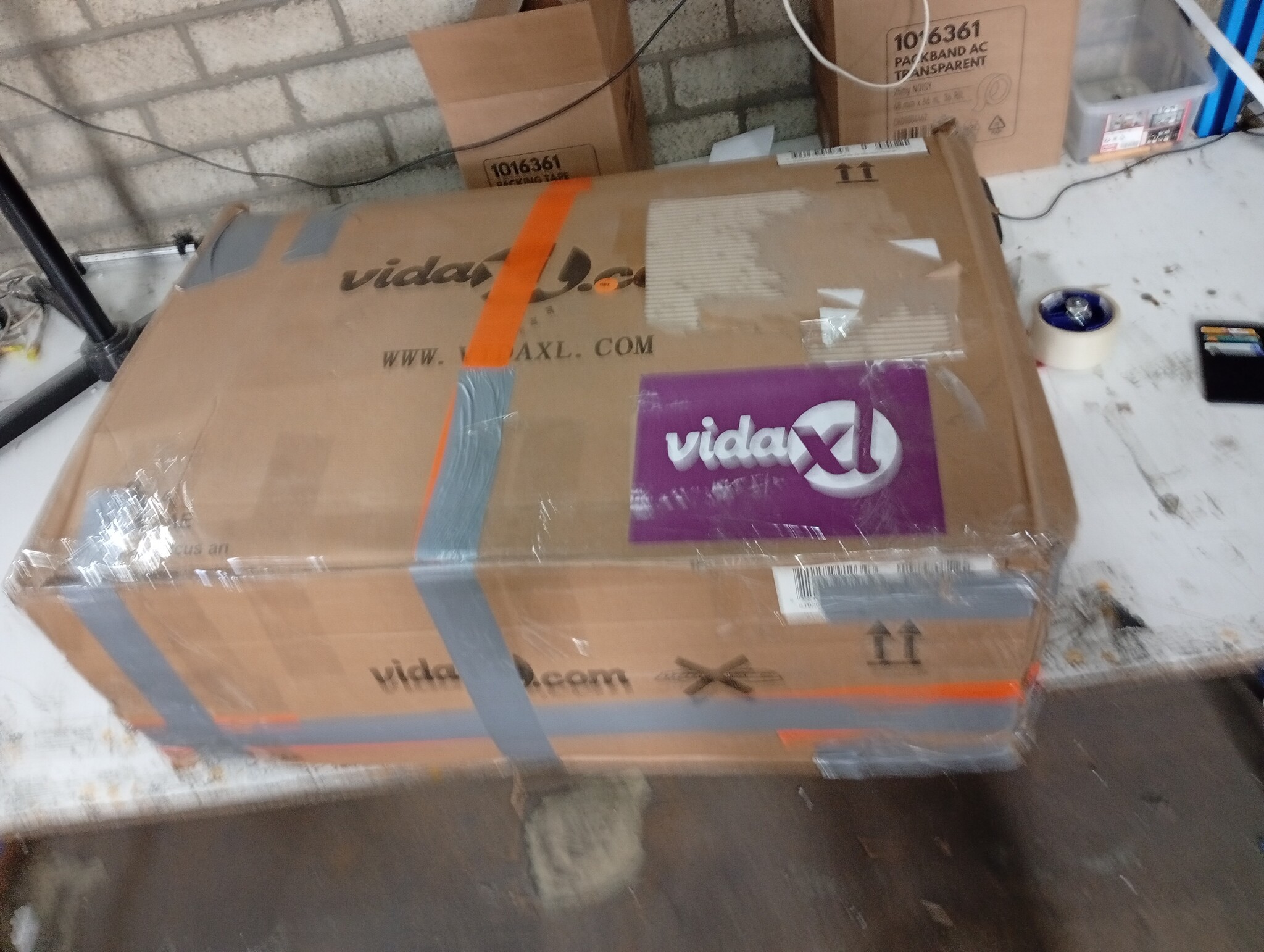 vidaXL Tuinmiddenbanken 2 st met antraciete kussens massief grenenhout