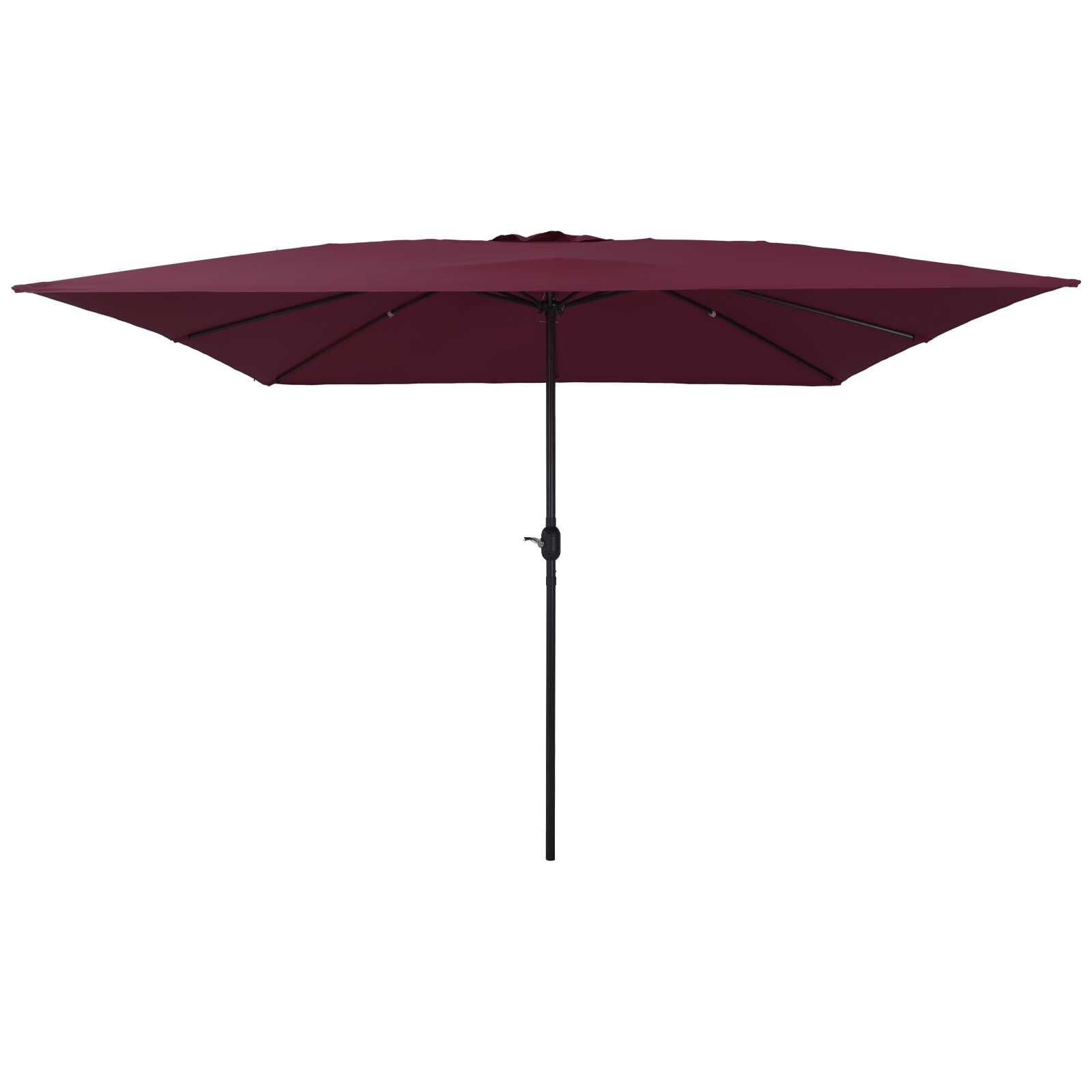 vidaXL Tuinparasol Rood, Zwart 295 x 295 x 245 cm Polyester, Staal