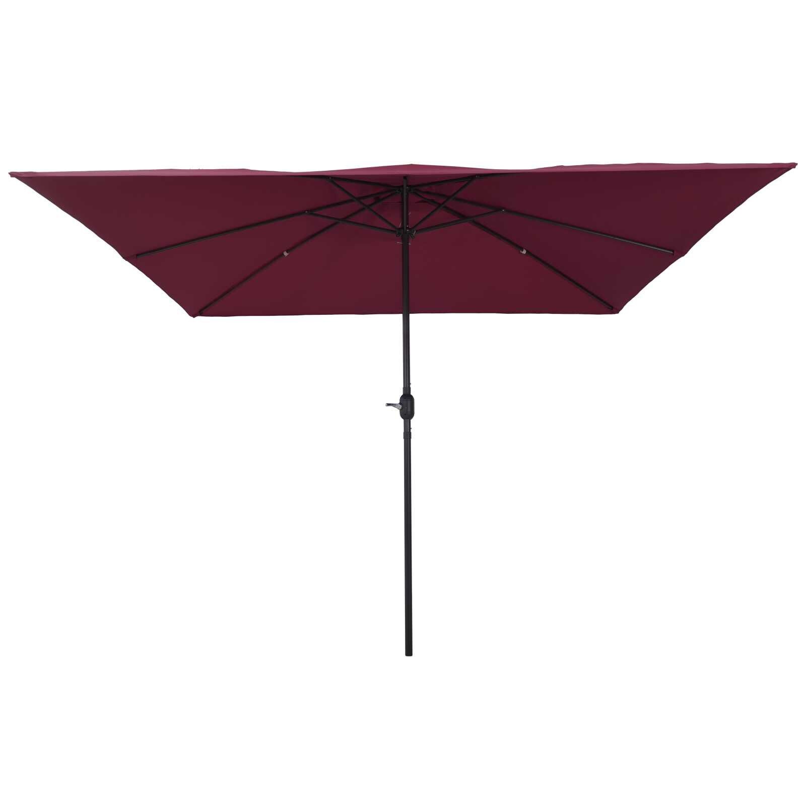 vidaXL Tuinparasol Rood, Zwart 295 x 295 x 245 cm Polyester, Staal