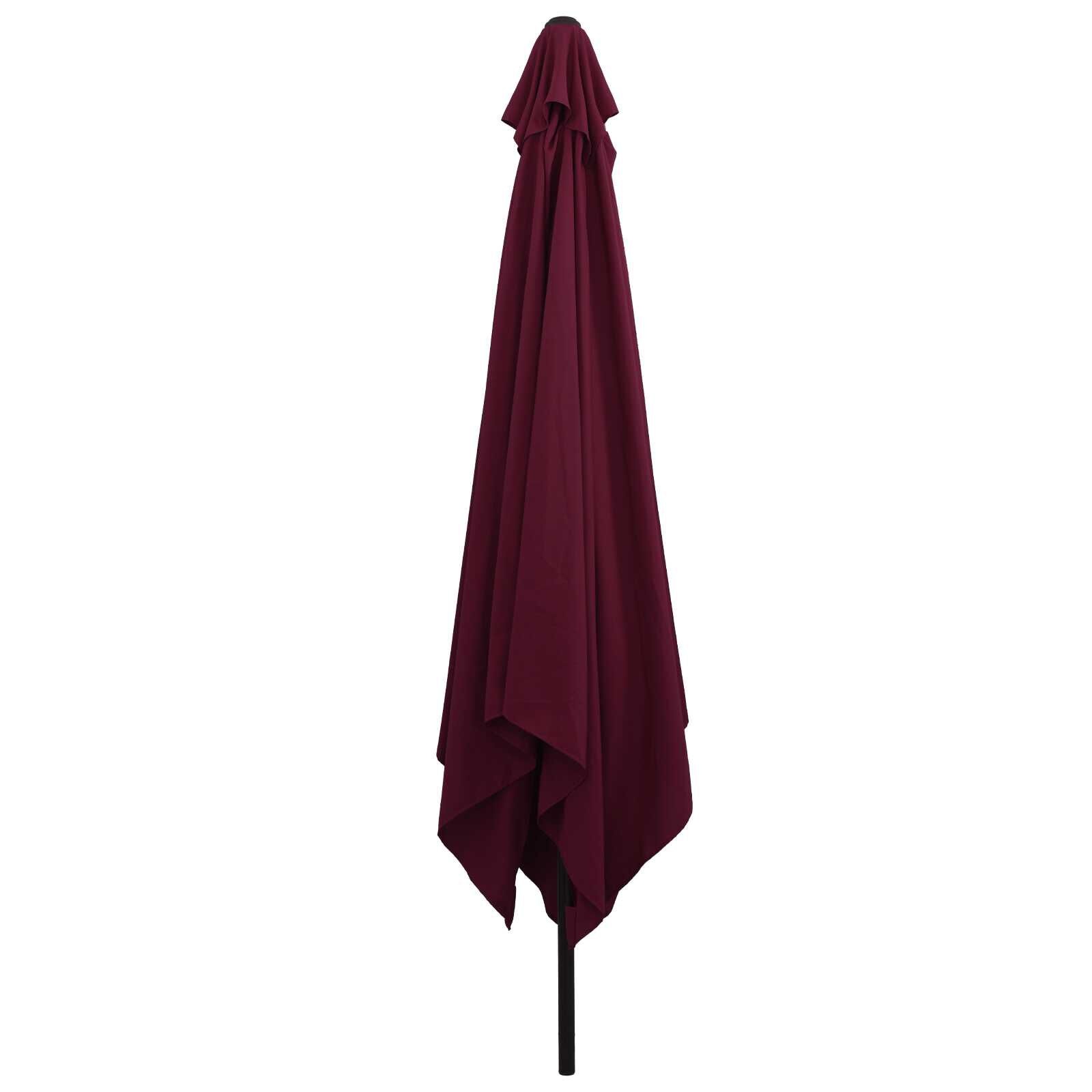 vidaXL Tuinparasol Rood, Zwart 295 x 295 x 245 cm Polyester, Staal