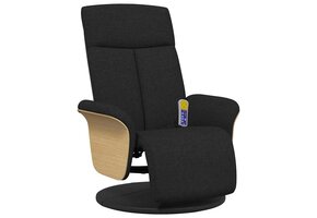 vidaXL Massagestoel verstelbaar met voetensteun stof zwart