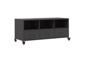 vidaXL Tv-meubel 100,5x39x43,5 cm staal zwart