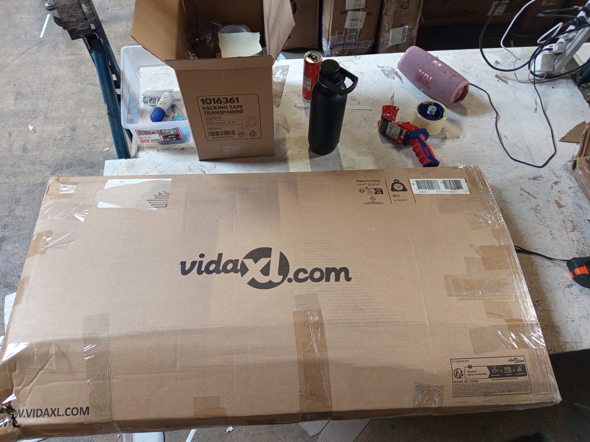 vidaXL Tv-meubel 100,5x39x43,5 cm staal zwart