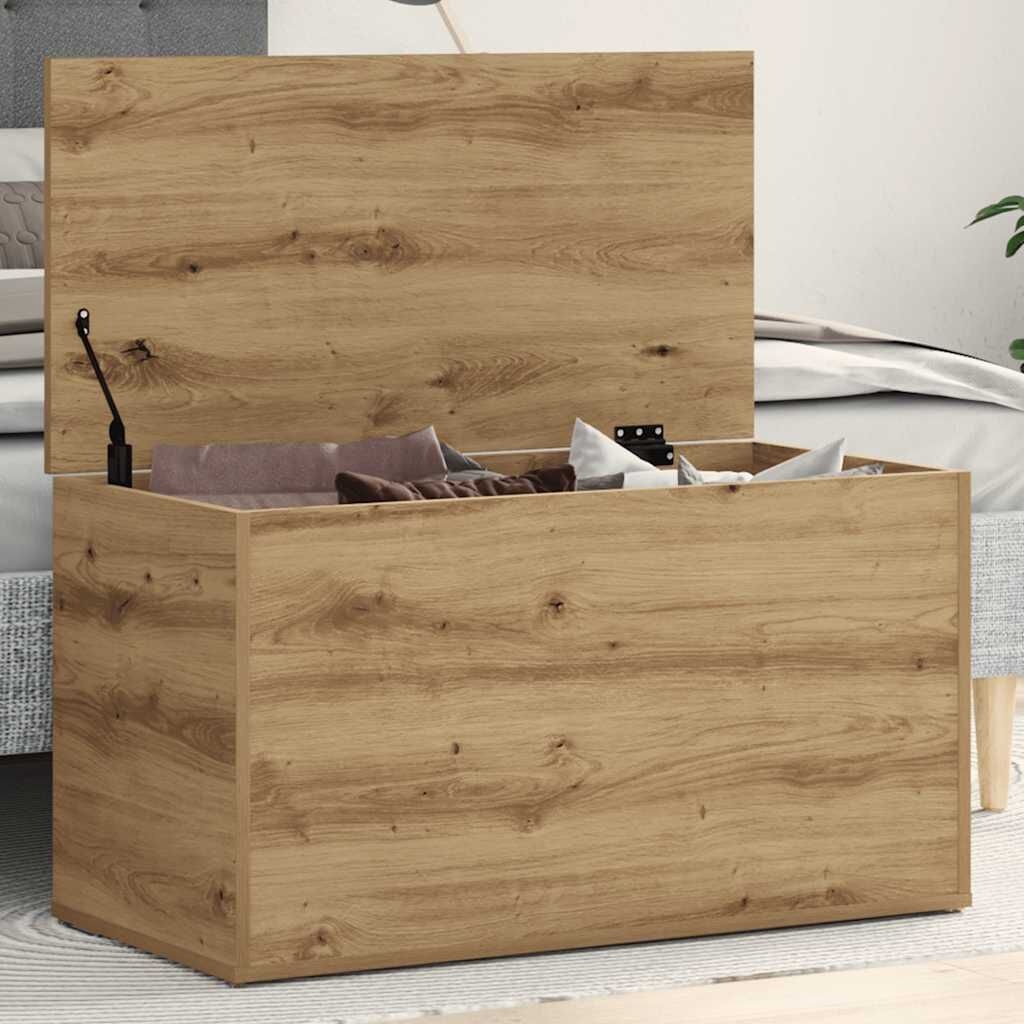 vidaXL Opbergkist 84x42x46 cm bewerkt hout artisanaal eikenkleurig