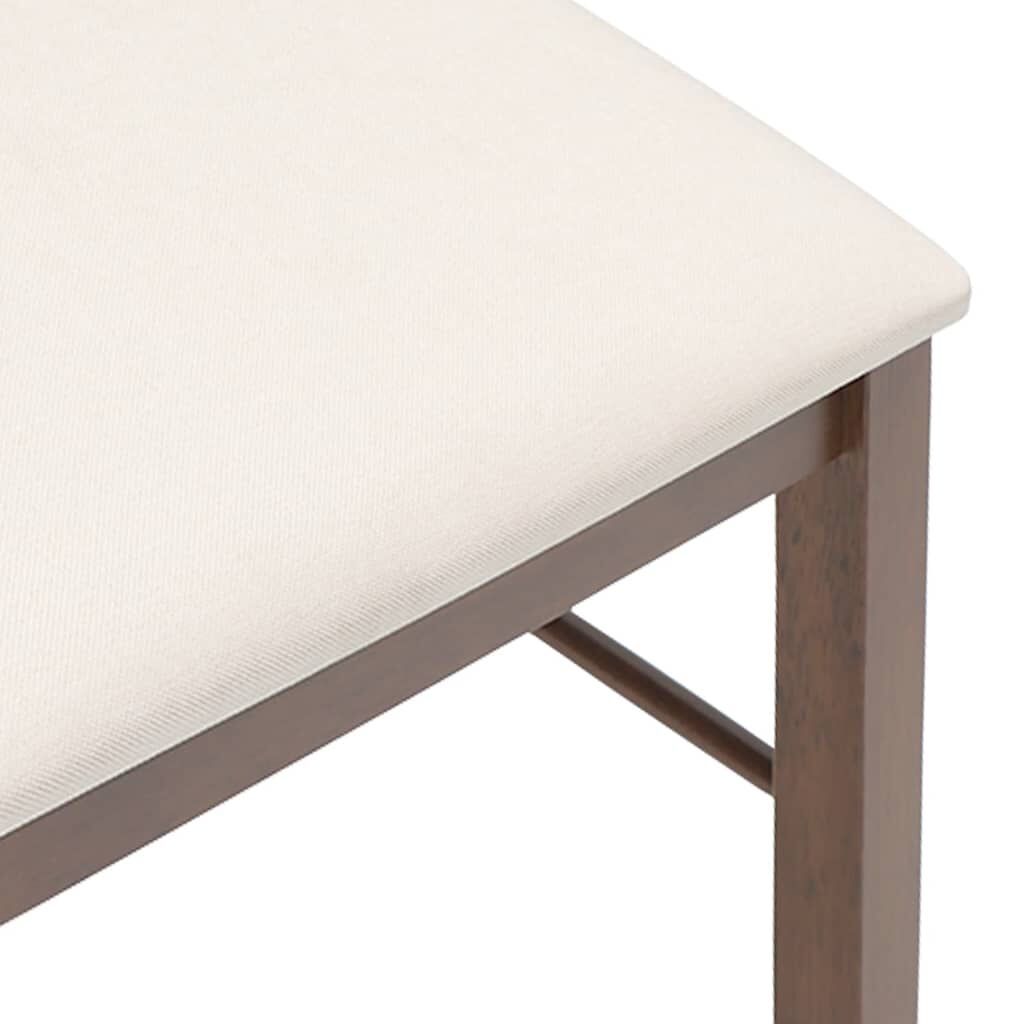 vidaXL Eetkamerstoelen met kussens 2 st massief hout rubber bruin