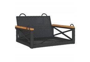 vidaXL Schommelbank Poly Rattan Zwart - 68% Korting!