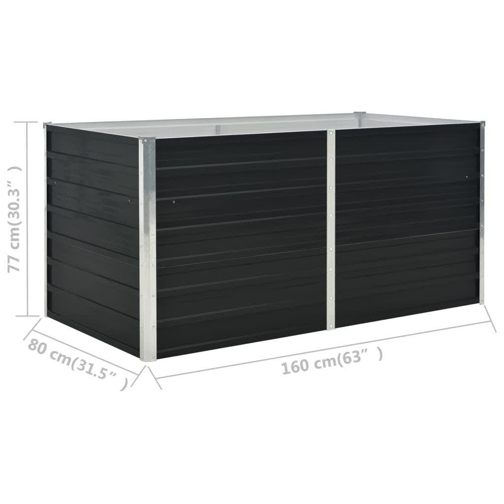 vidaXL Verhoogde Plantenbak 160x80x77 cm Staal Antraciet - 58% Korting!