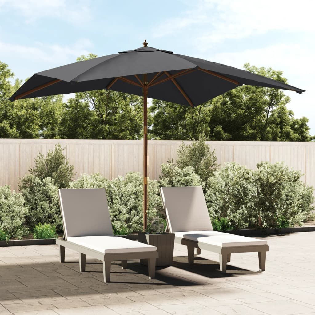 vidaXL Parasol Zwart 300x300cm - 55% Korting!