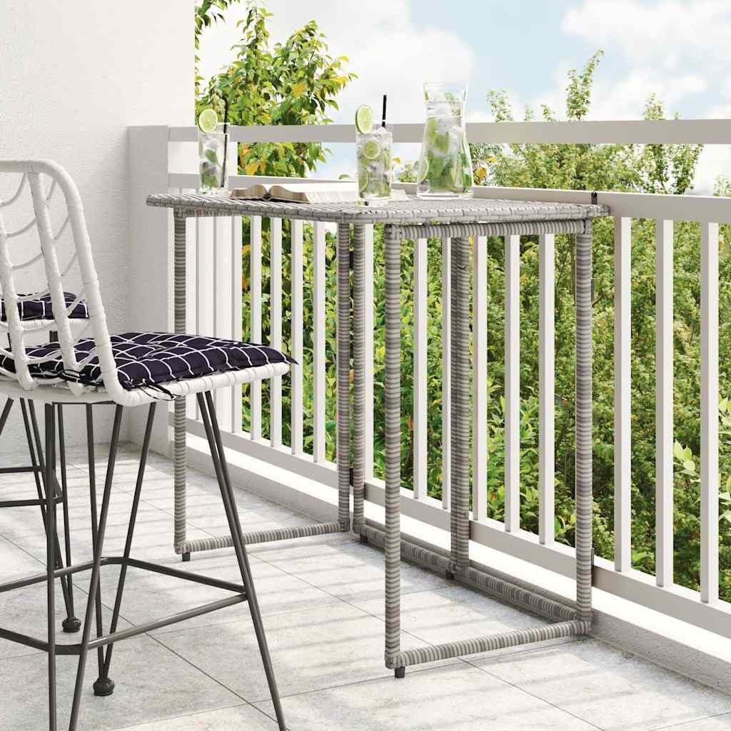 vidaXL Tuintafel Inklapbaar Poly Rattan Grijs - 35% Korting!