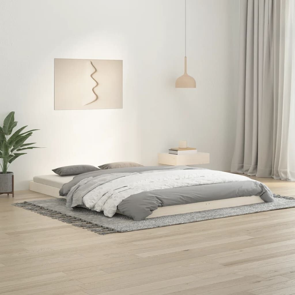 vidaXL Bedframe Grenenhout Wit 140x200 cm - 55% Korting!