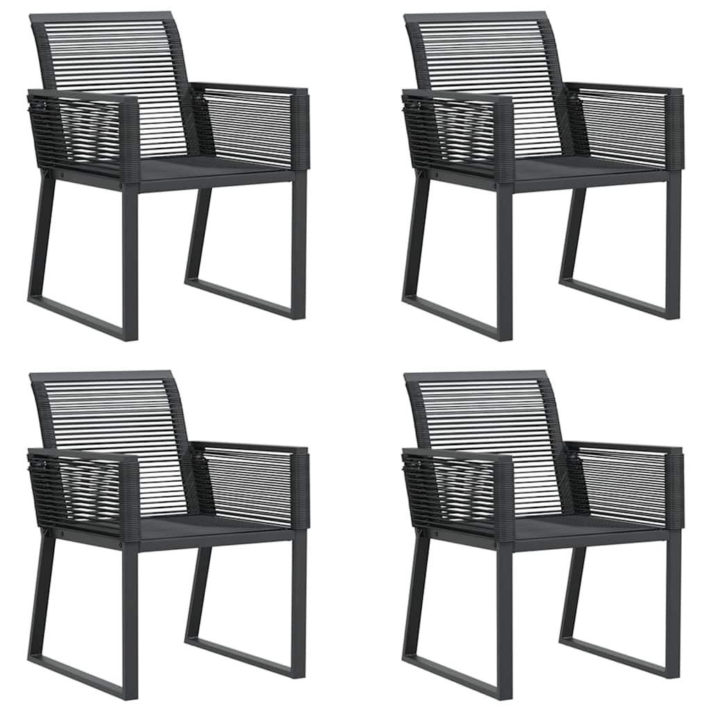 vidaXL Tuinstoelen 4 st poly rattan zwart - 79% Korting