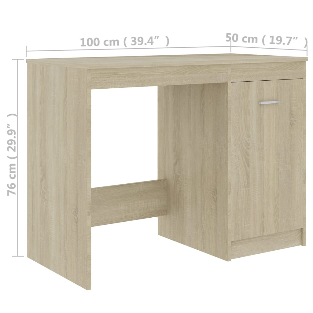 vidaXL Bureau Sonoma Eiken - 100x50x76cm | 35% Korting