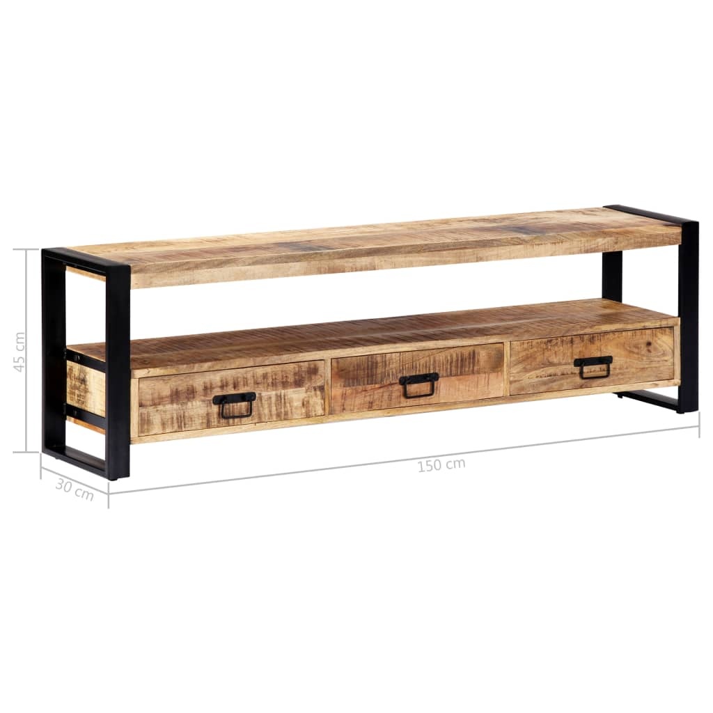 vidaXL TV-meubel Mangohout (150x30x45 cm) - 55% Korting