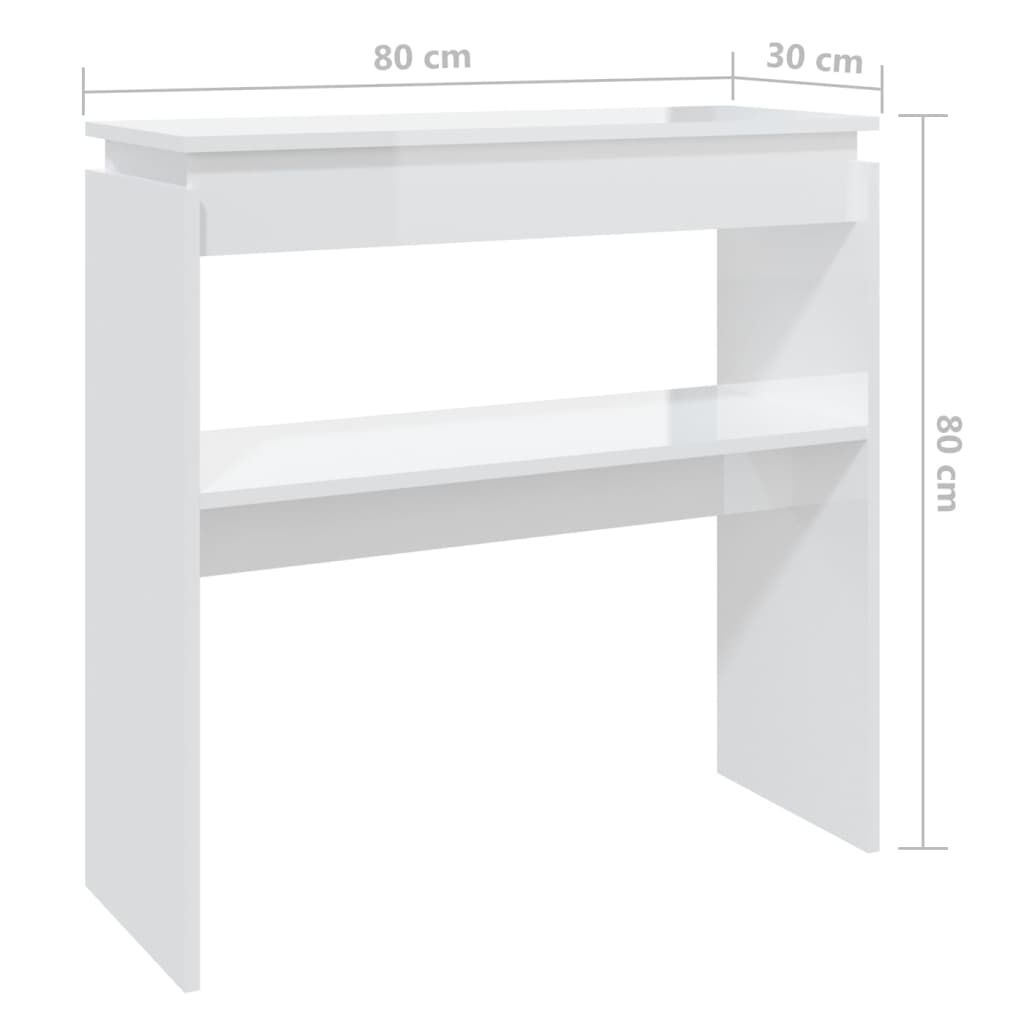 vidaXL Wandtafel Hoogglans Wit 80x30x80cm - 55% Korting!