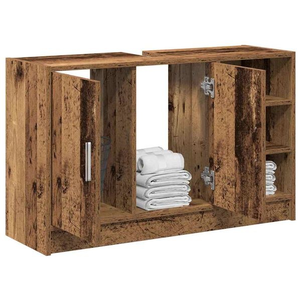 vidaXL Waskast met Opslag Oud Hout (90x29x55cm) - 55% Korting!