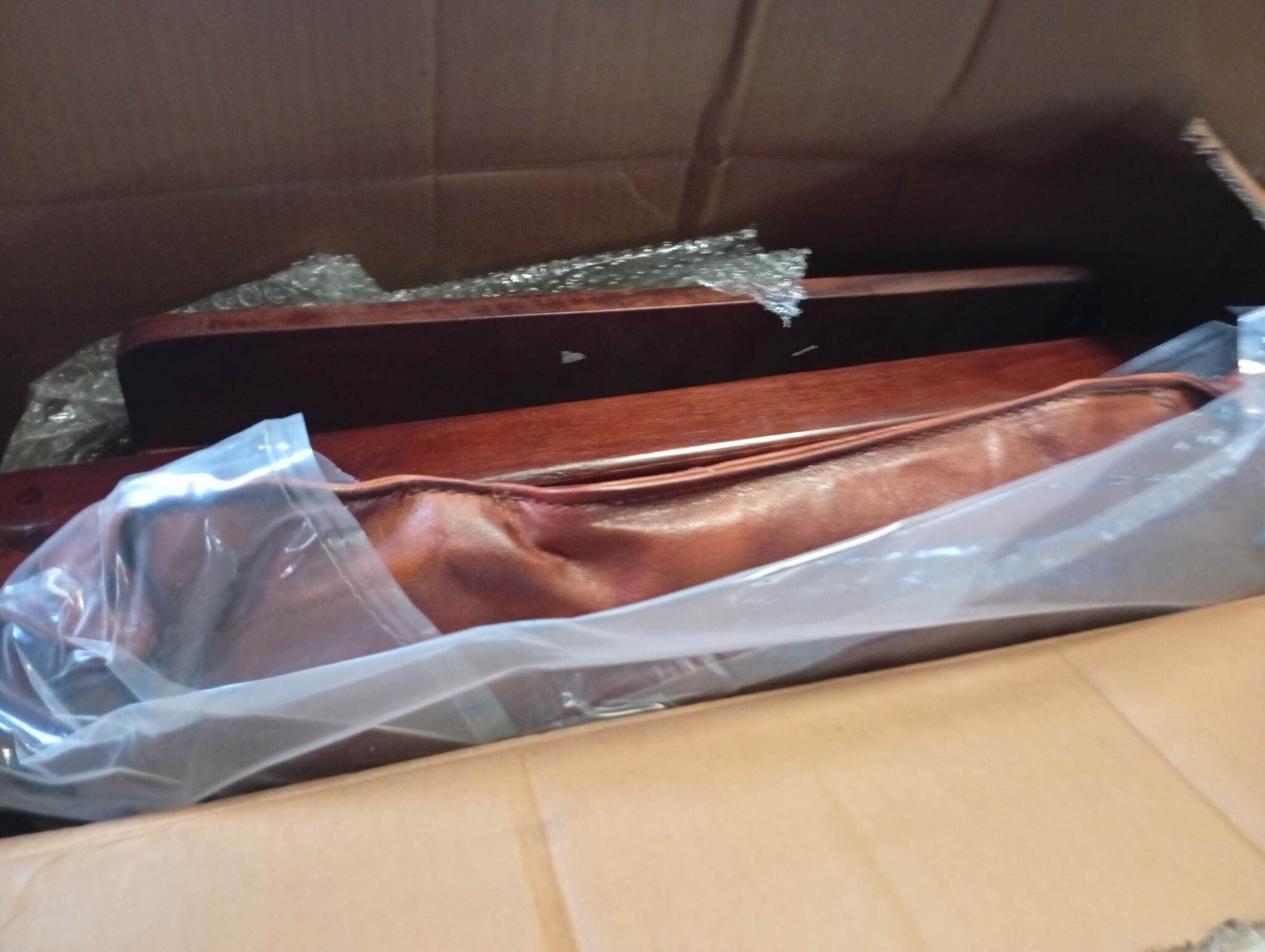 vidaXL Fauteuil Echt Leer & Hout - 55% Korting!