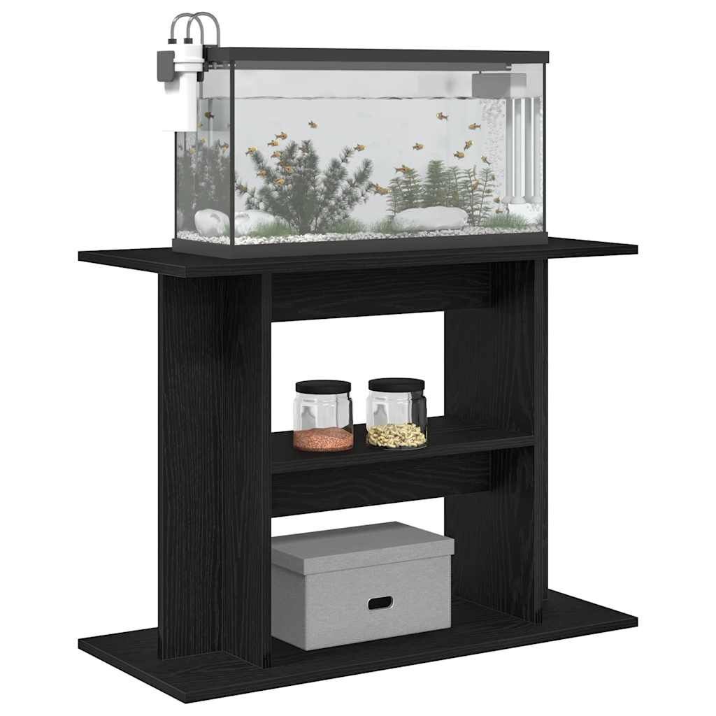 vidaXL Aquariumstandaard 80x35x60 cm Zwart Eiken - 40% Korting