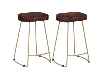 vidaXL Gavin Barkrukken (2 st.) - Massief Mangohout - Nu 40% Korting!