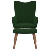 VidaXL Relaxstoel & Voetenbank Fluweel Donkergroen - 40% Korting!