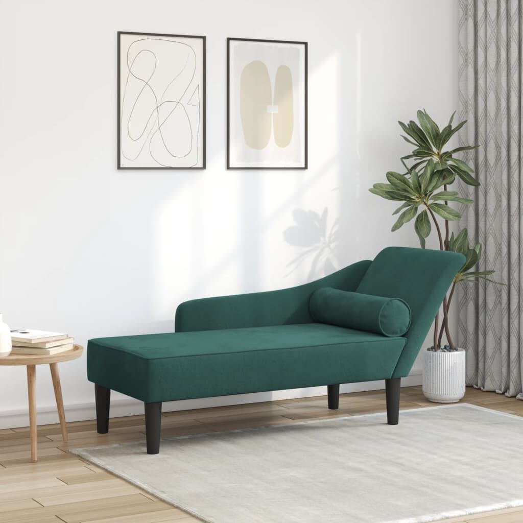 VidaXL Chaise Longue Fluweel Donkergroen - 40% Korting!