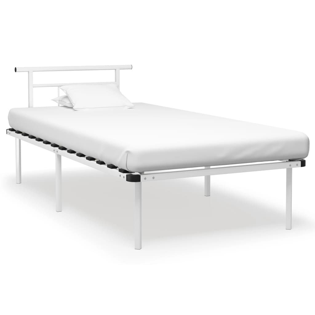 vidaXL Bedframe Metaal Wit 100x200cm - Nu met 35% Korting!