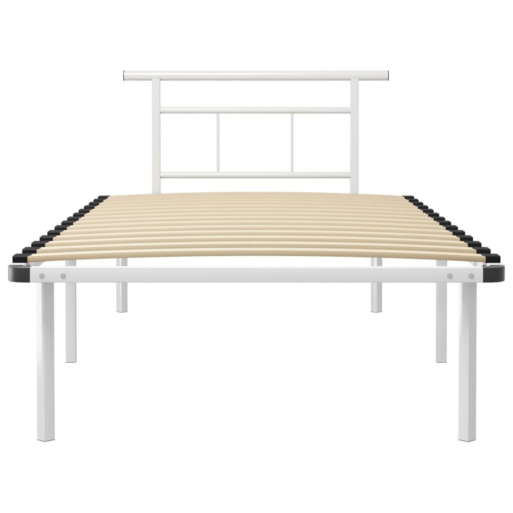 vidaXL Bedframe Metaal Wit 100x200cm - Nu met 35% Korting!