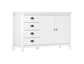 VidaXL Dressoir Hill Wit - 55% Korting | Massief Grenenhout