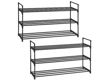 Schoenenrek Metaal Zwart 2x3 Planken - 55% Korting