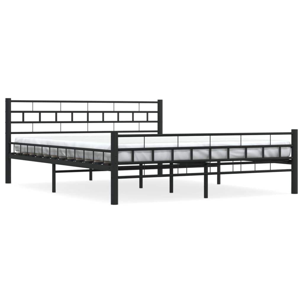 vidaXL Bedframe Staal Zwart 160x200 cm | 55% Korting
