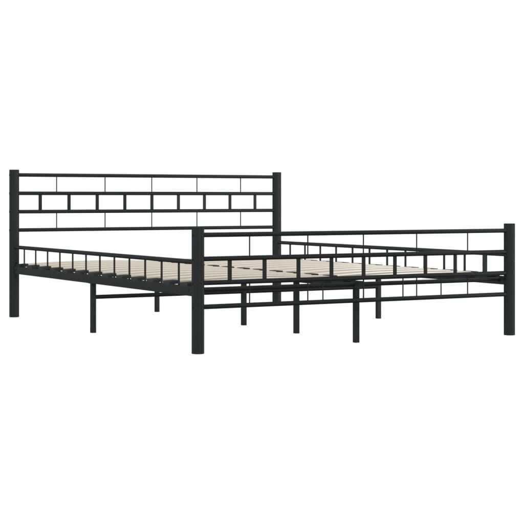 vidaXL Bedframe Staal Zwart 160x200 cm | 55% Korting
