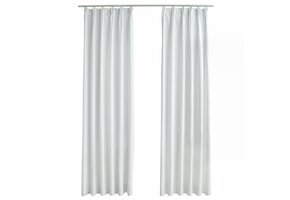 VidaXL Verduisterende Gordijnen (2 st.) 140x245 cm Gebroken Wit - 40% Korting