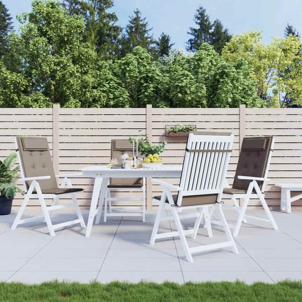 vidaXL Stoelkussens Hoge Rug Taupe (4 stuks) - 60% Korting!