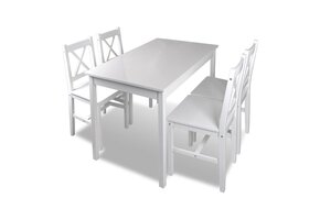 vidaXL Eethoek 5-delig Wit - 40% Korting