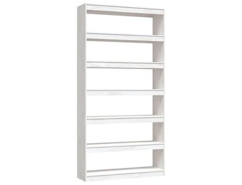 vidaXL Boekenkast/Kamerscherm - 100x30x200 cm Grenenhout Wit - 60% Korting!