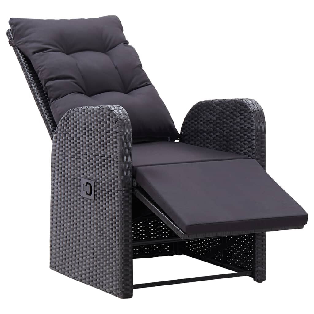 vidaXL Tuinstoelen 2 st. poly rattan zwart 55% korting