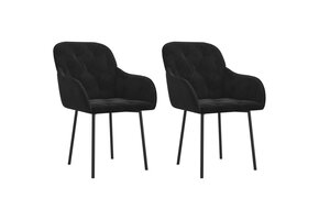 vidaXL Eetkamerstoelen 2 st fluweel zwart - 40% korting!