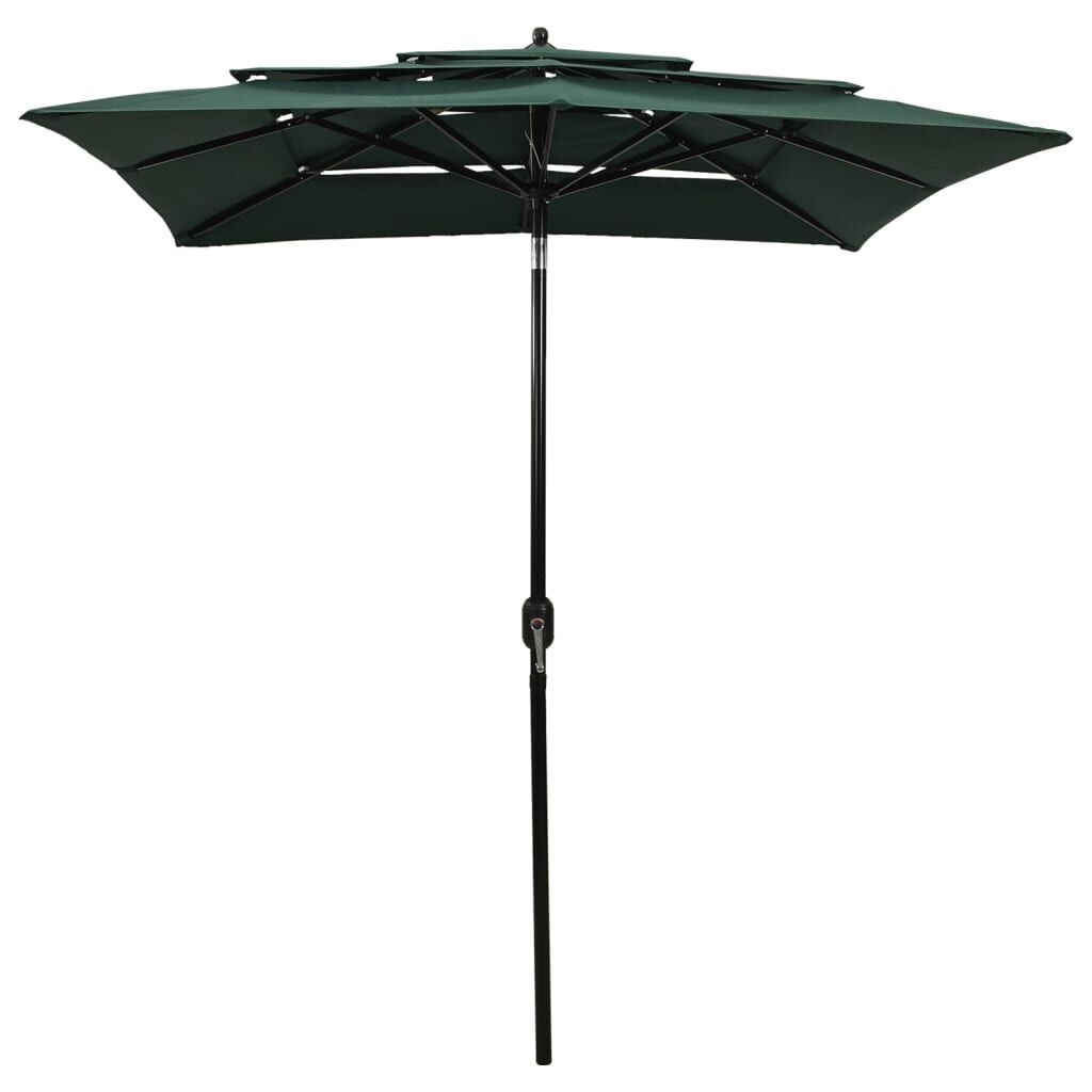 vidaXL Parasol 3-laags Groen - 65% Korting!