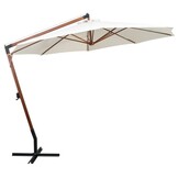 vidaXL Zweefparasol Houten Paal 350cm Wit - 46% Korting!