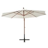 vidaXL Zweefparasol Houten Paal 350cm Wit - 46% Korting!