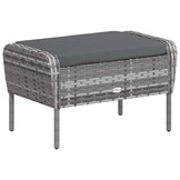 vidaXL Tuinstoel & Voetenbank Poly Rattan Grijs - 46% Korting!